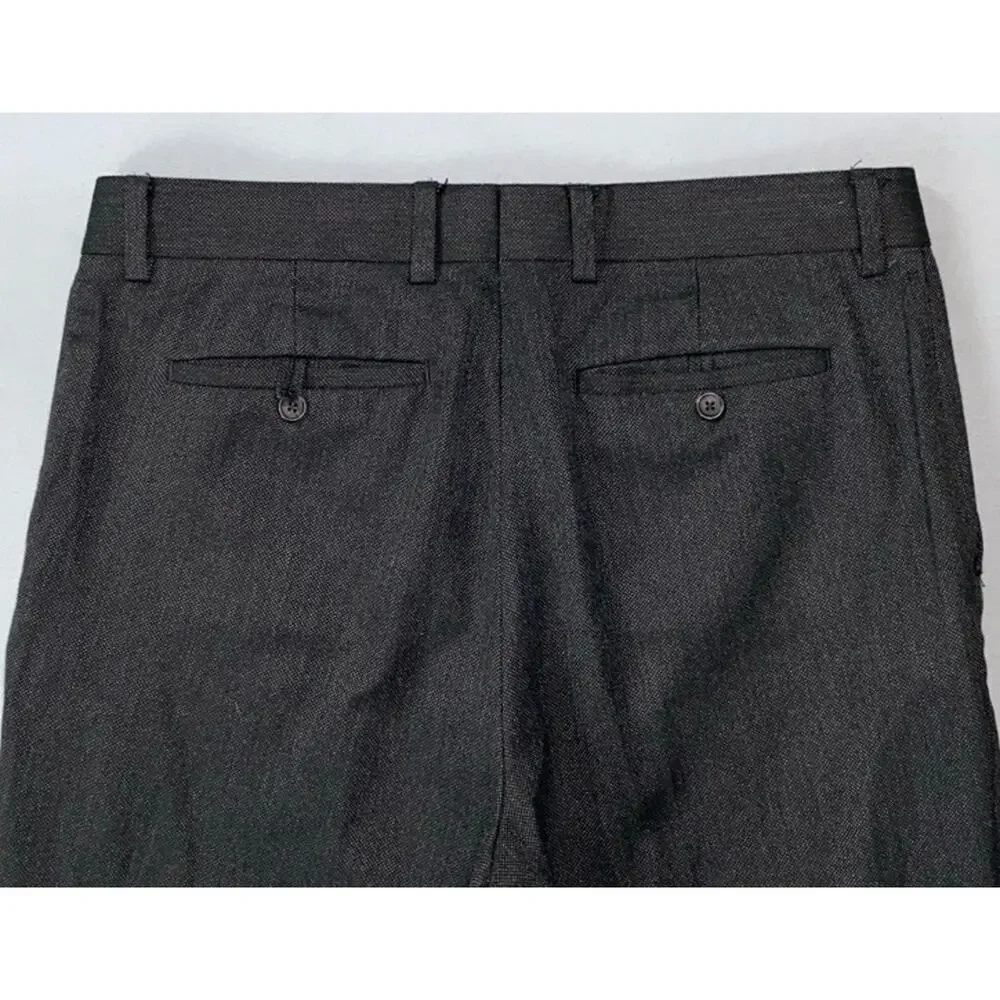 Banana Republic Brushed Tailored Slim Flat Front Dress Pants. Birdseye, 34X30.5